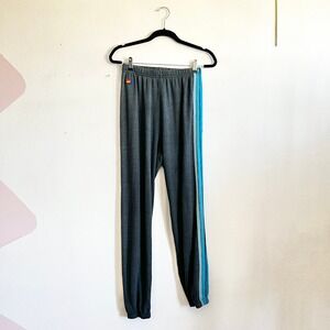 Aviator Nation 5 Stripe Sweatpants Women's Navy Blue Athleisure Sporty Medium